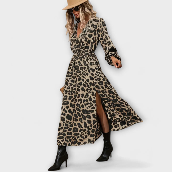 Natalie - Robe élégante à motif léopard