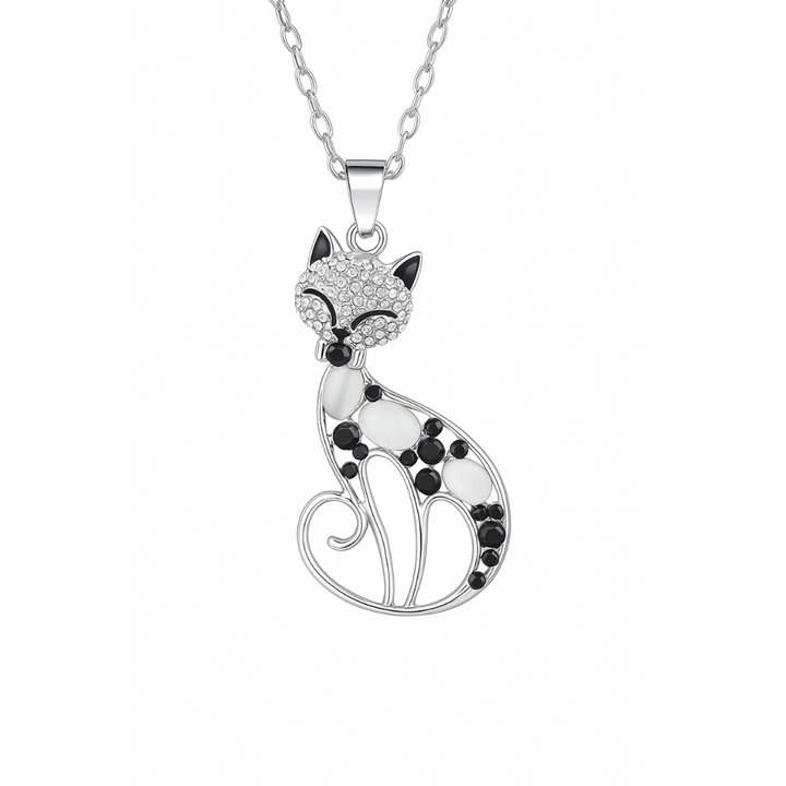 Naya - collier Chat en argent 925 avec de la zircone