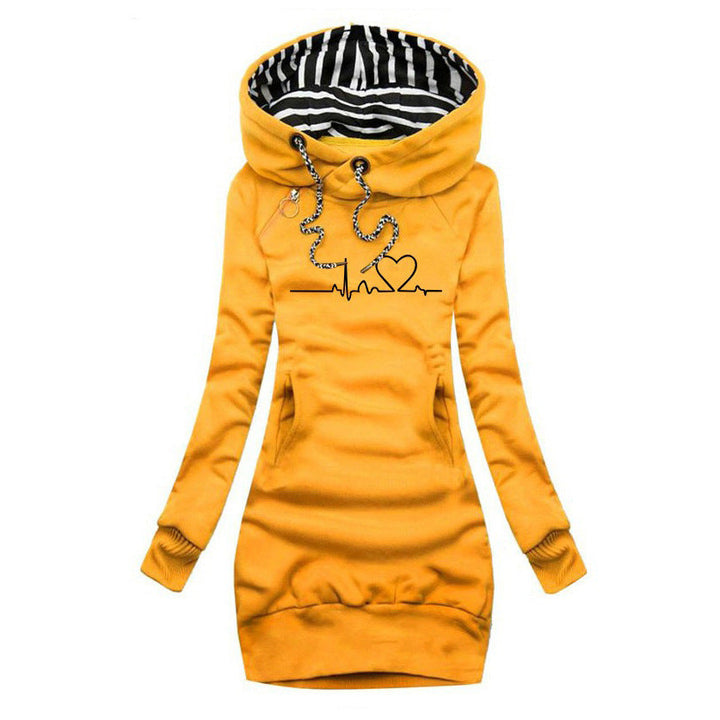 Elviora™ | Robe-Pull Imprimée Heartbeat
