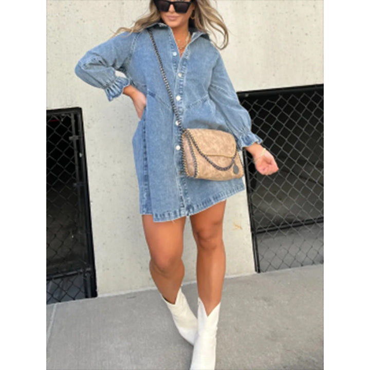 Anaïs™ | Robe Chemise à Manches Lanternes Tendance