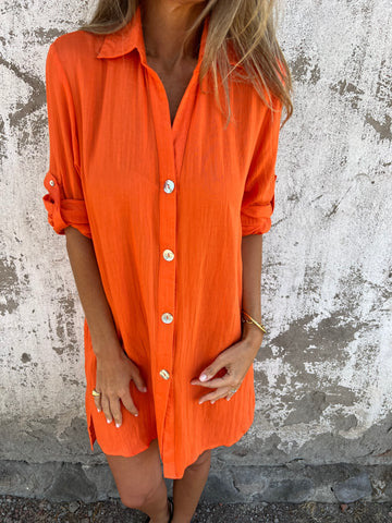 Camille™ | Robe Chemise Élégante à Manches Courtes