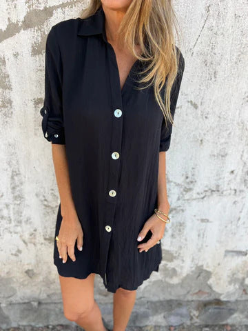 Camille™ | Robe Chemise Élégante à Manches Courtes