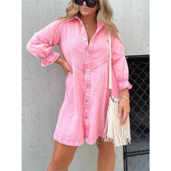 Anaïs™ | Robe Chemise à Manches Lanternes Tendance