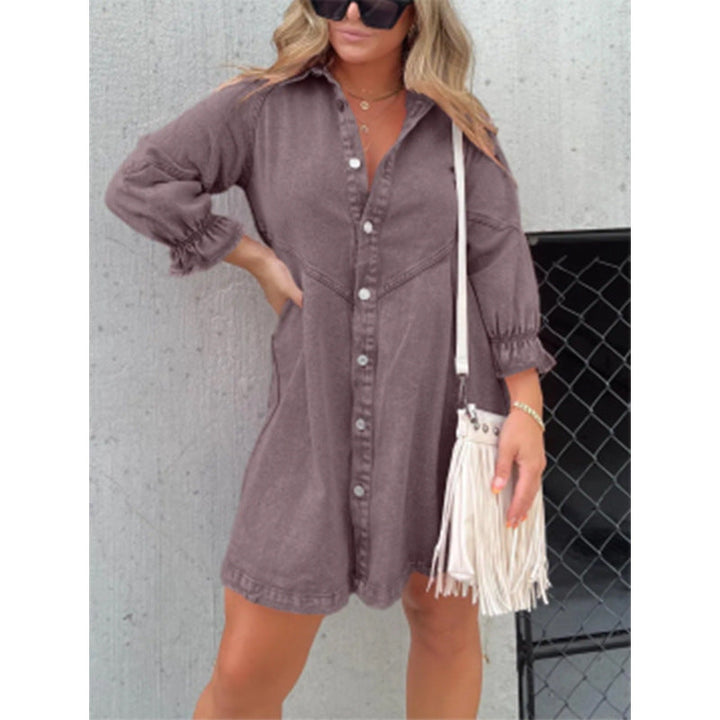 Anaïs™ | Robe Chemise à Manches Lanternes Tendance