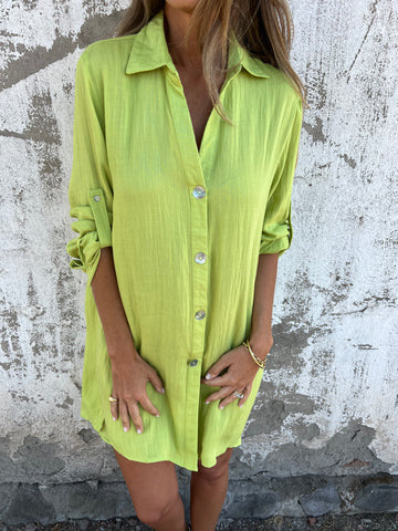 Camille™ | Robe Chemise Élégante à Manches Courtes
