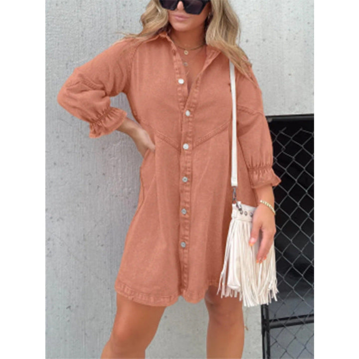 Anaïs™ | Robe Chemise à Manches Lanternes Tendance