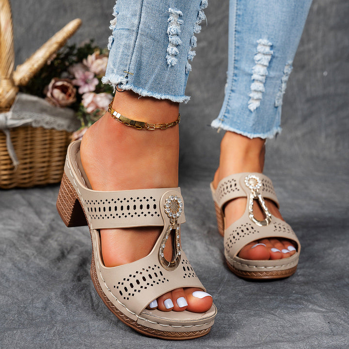 Levia™ | Sandales à talons ornées de strass orthopédiques
