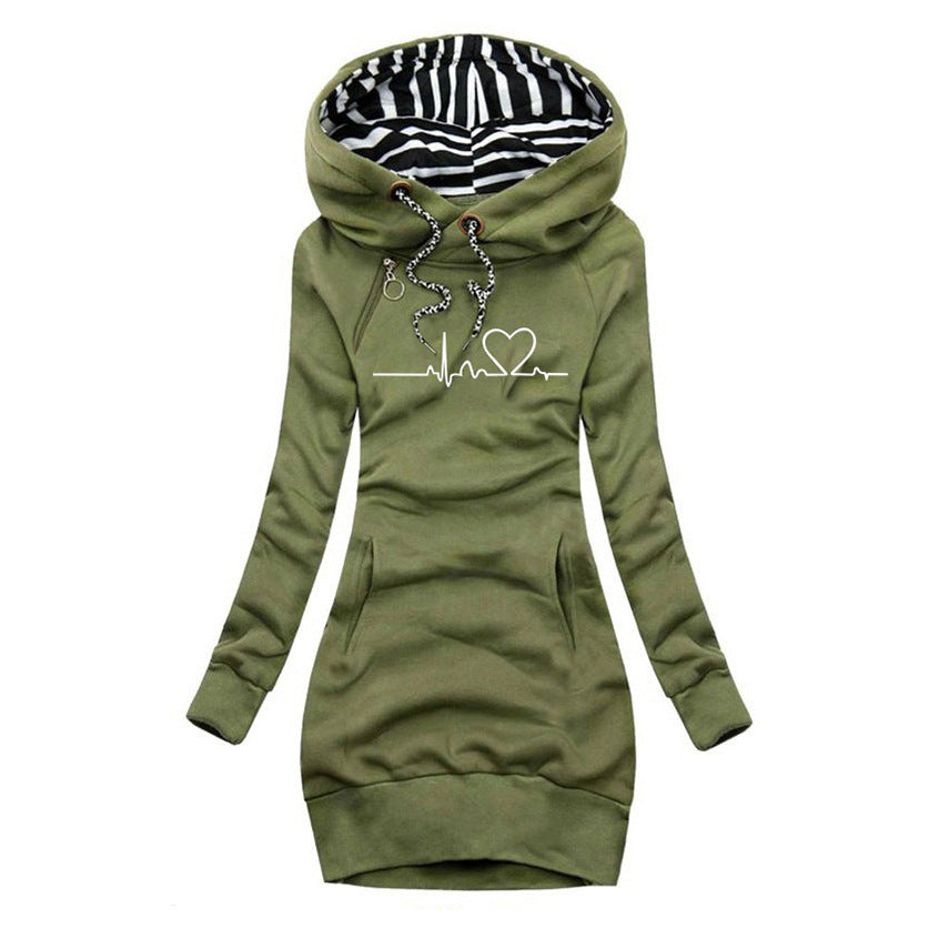 Elviora™ | Robe-Pull Imprimée Heartbeat