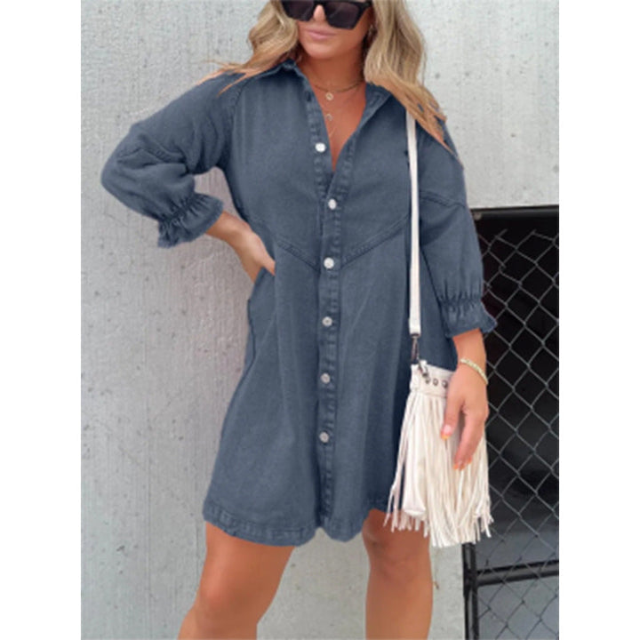 Anaïs™ | Robe Chemise à Manches Lanternes Tendance