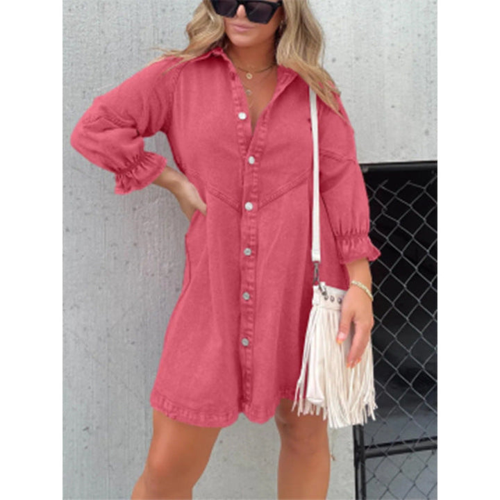 Anaïs™ | Robe Chemise à Manches Lanternes Tendance