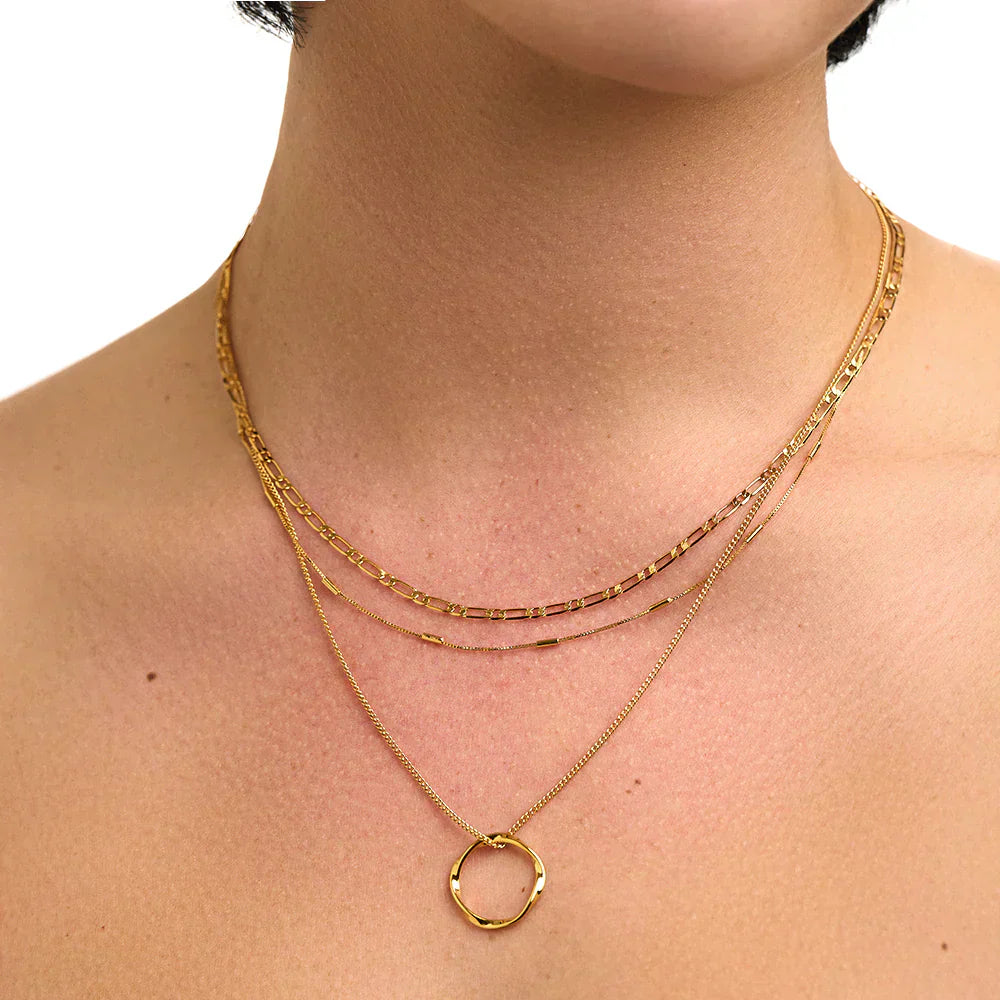 Collier à trois rangs en cercle ouvert