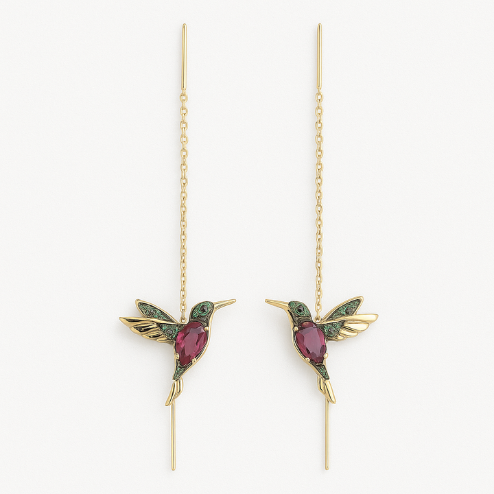 Boucles d'oreilles colibri en zircon
