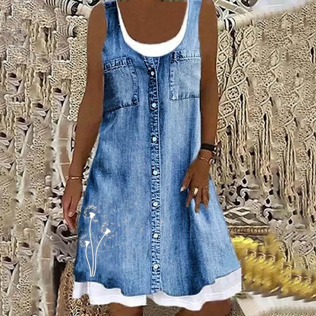 Sofia™ | Robe en Denim Douce et Élégante