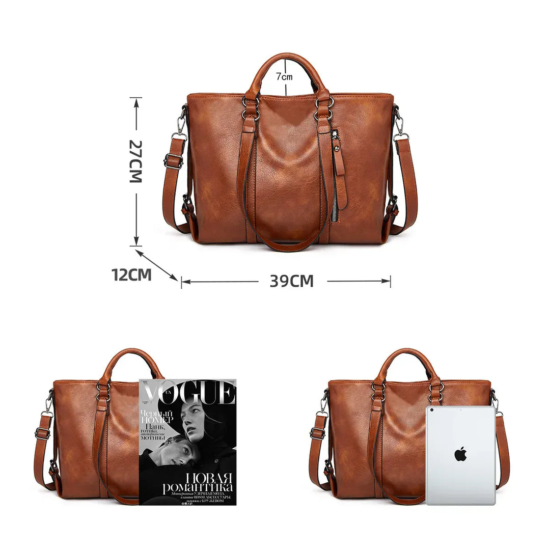 Elise™ | Sac à bandoulière en cuir de grande capacité