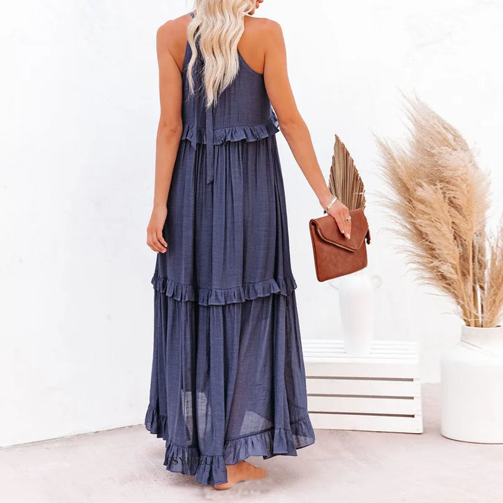 LANDRY | Robe sans manches avec volants chic