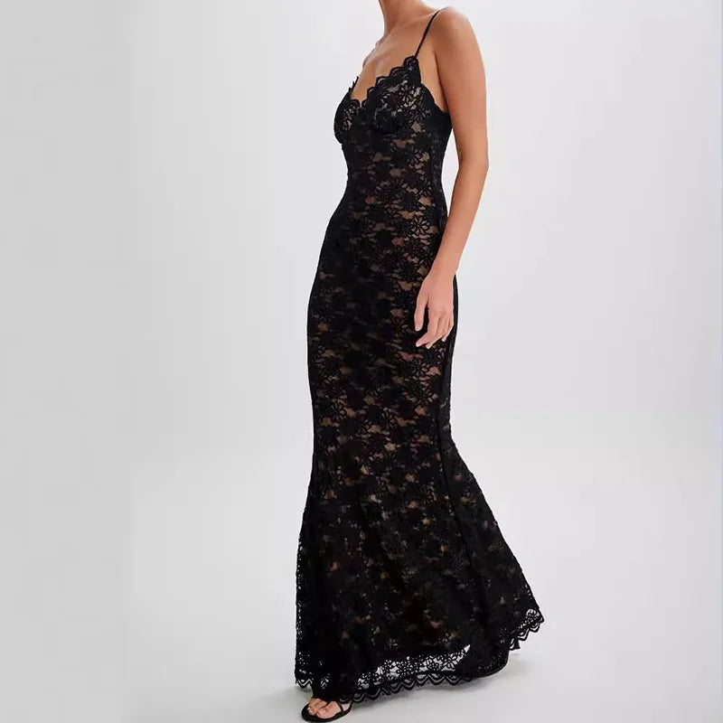 Noa™ | Robe Élegante en Dentelle Noire
