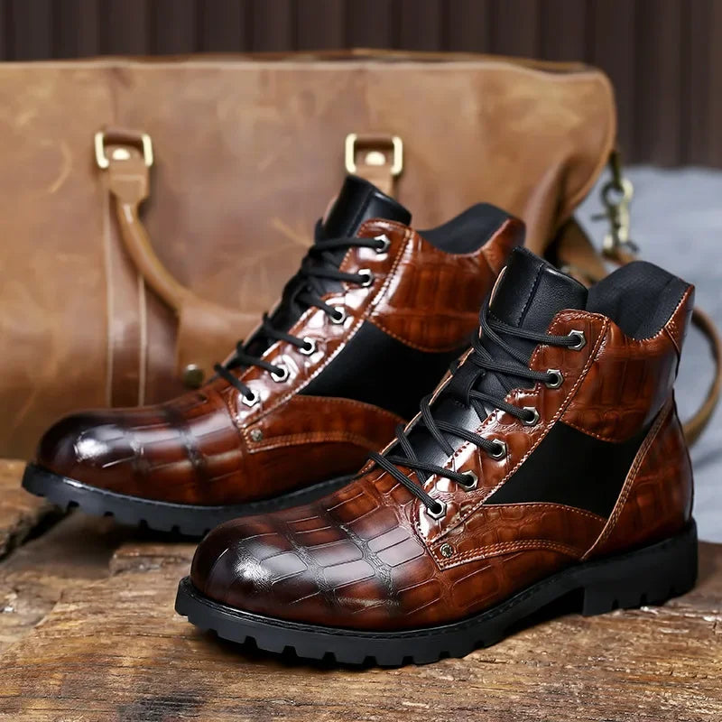 Nyvora™ | Bottes Élégantes en Finition Croco
