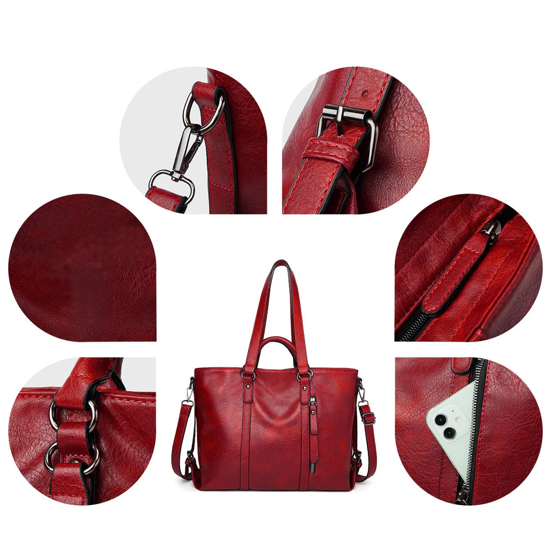 Elise™ | Sac à bandoulière en cuir de grande capacité