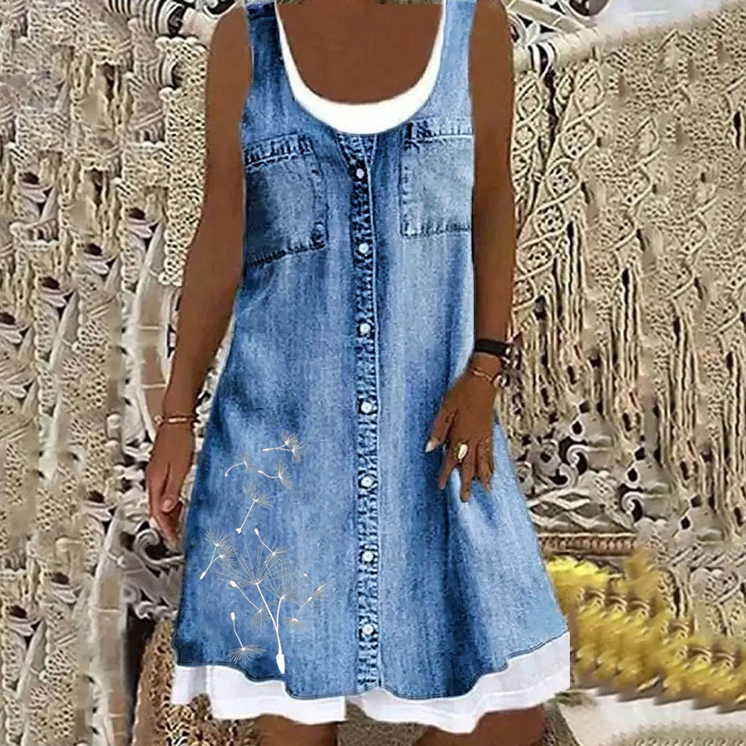 Sofia™ | Robe en Denim Douce et Élégante