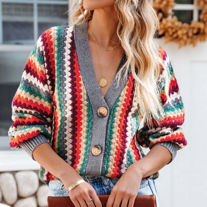 Amalia | Gilet rétro multicolore