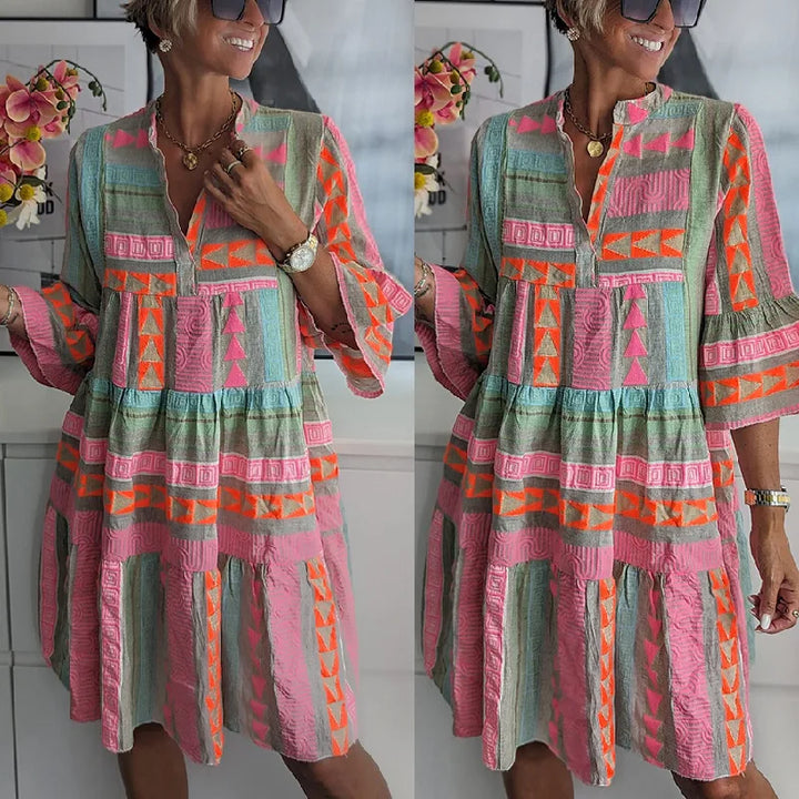 Elena™ | Robe Midi Élégante de Printemps (Quasi épuisée)