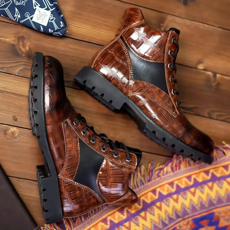 Nyvora™ | Bottes Élégantes en Finition Croco
