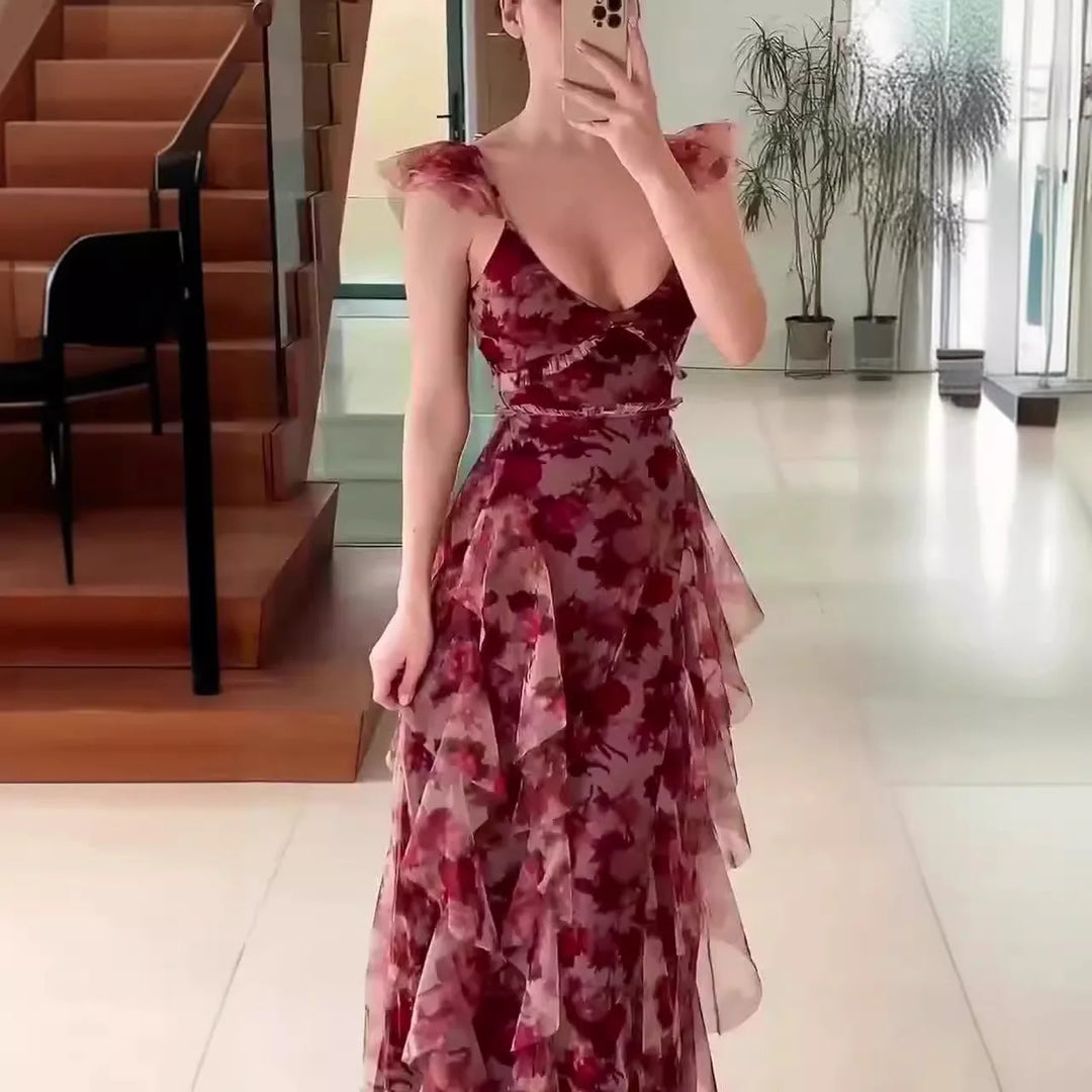 Leonel™ | Robe Élegante à Volants Floraux