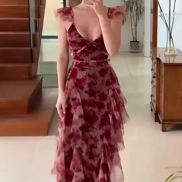 Leonel™ | Robe Élegante à Volants Floraux