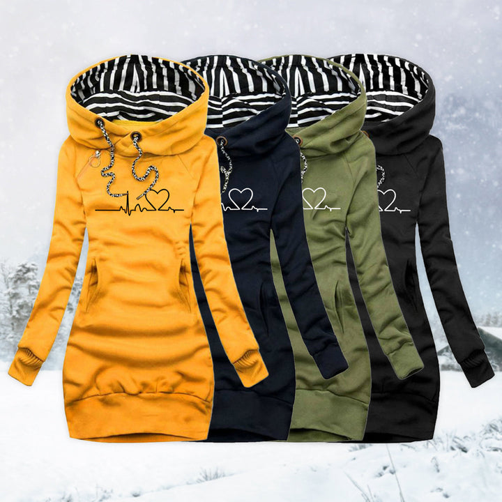 Elviora™ | Robe-Pull Imprimée Heartbeat