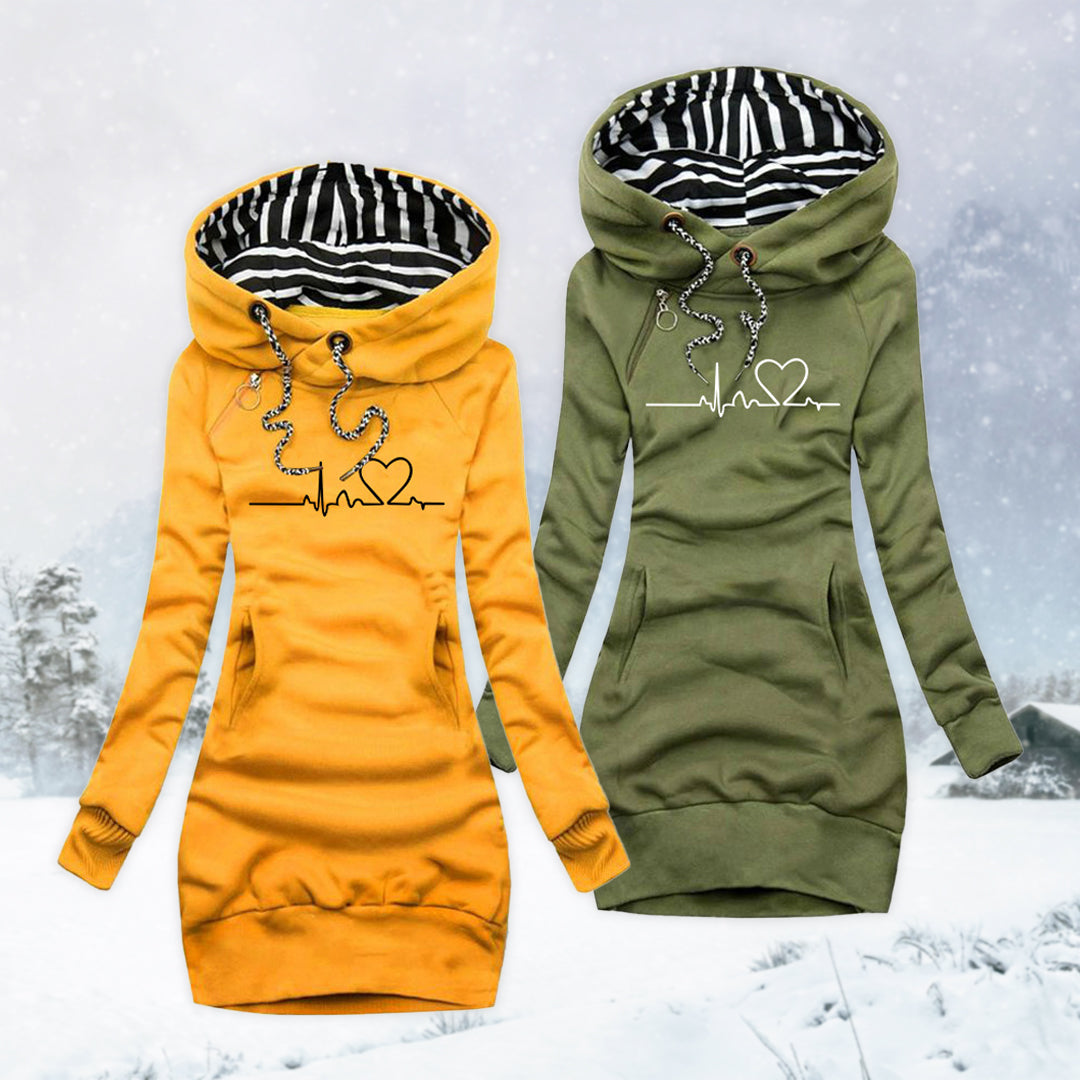 Elviora™ | Robe-Pull Imprimée Heartbeat