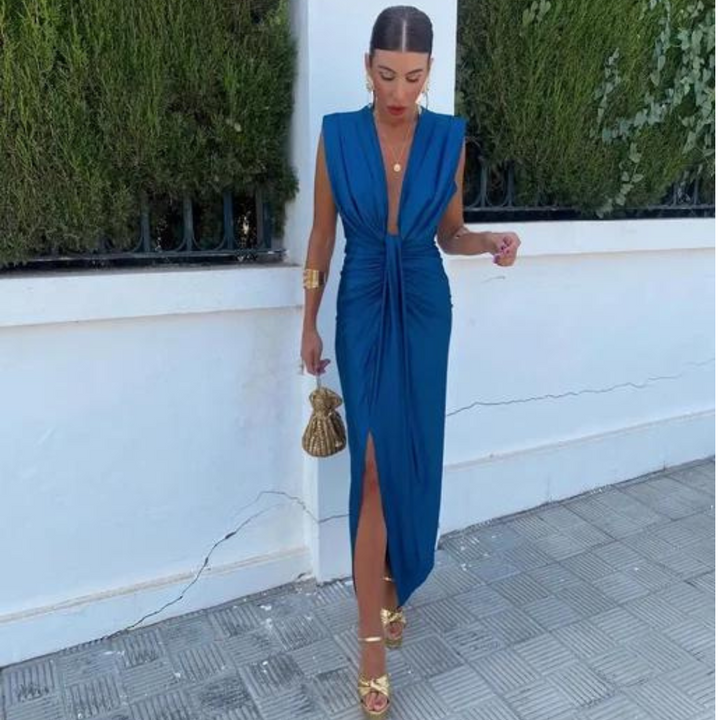 Isabelle - Robe de soirée à décolleté plongeant