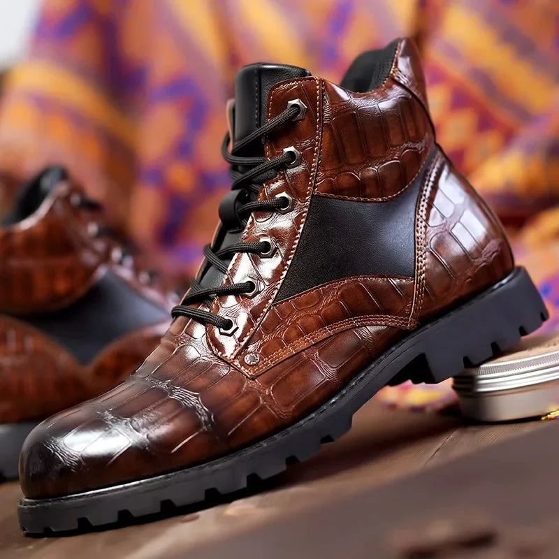 Nyvora™ | Bottes Élégantes en Finition Croco