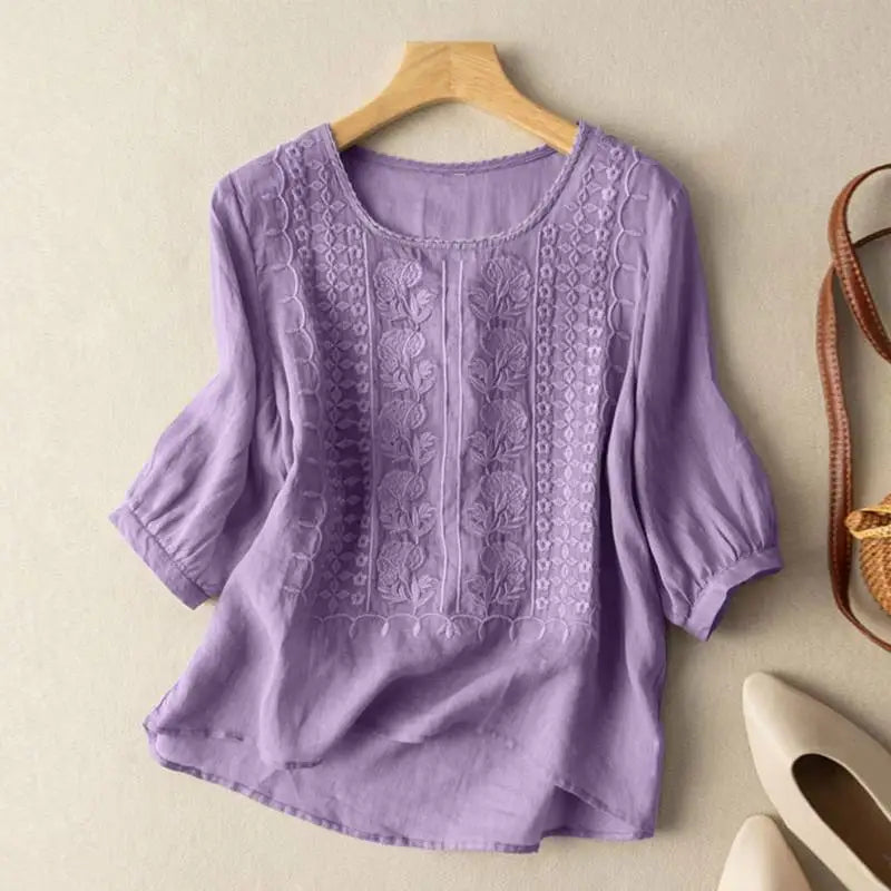 Tyla™ | Blouse Relaxed Brodée Élégante