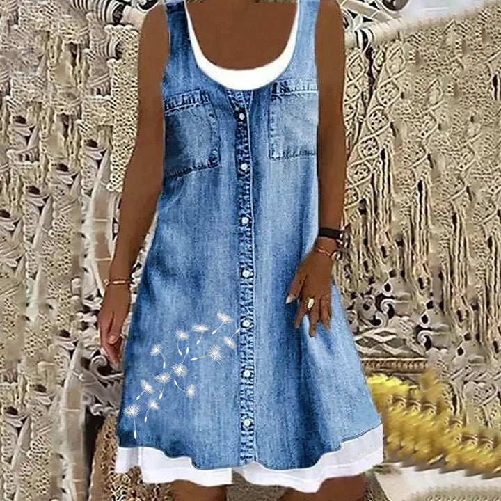 Sofia™ | Robe en Denim Douce et Élégante