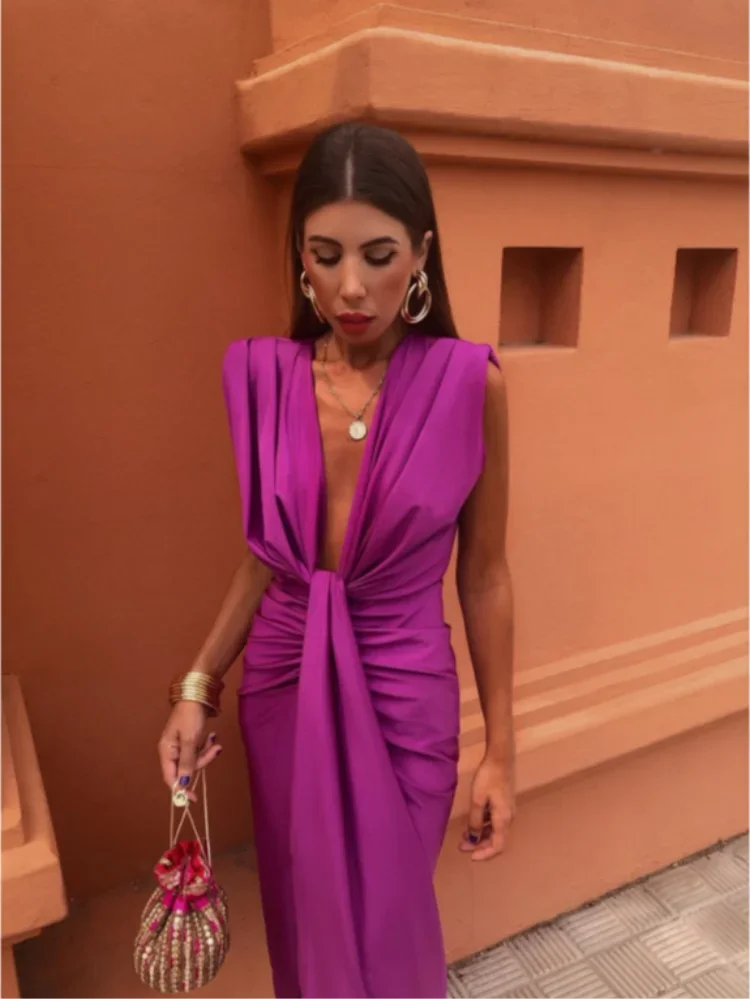 Isabelle - Robe de soirée à décolleté plongeant