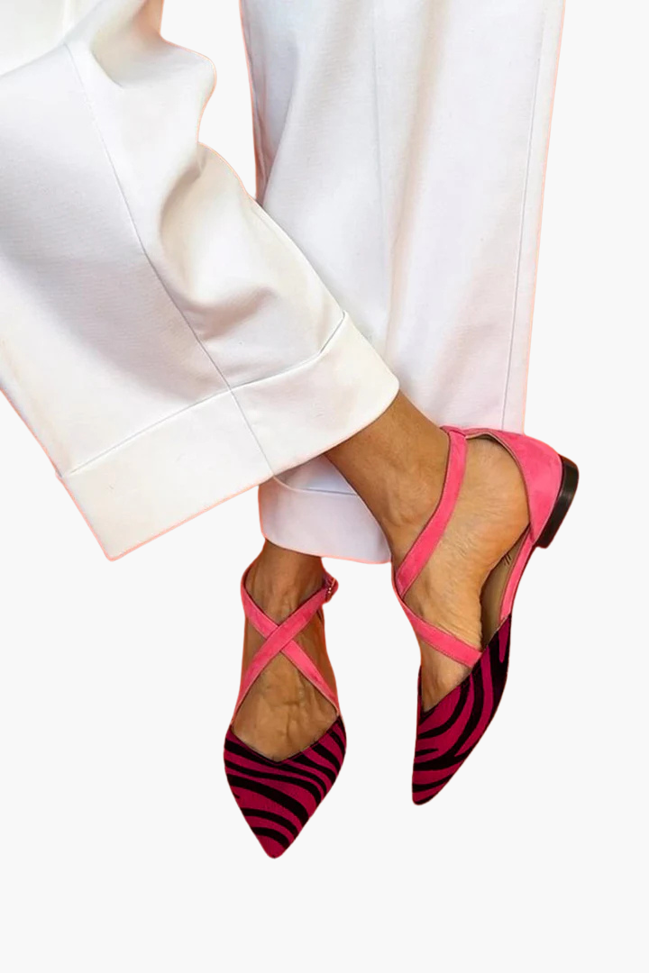 Zarella™ | Sandales Plates Stylées Imprimé Zebra