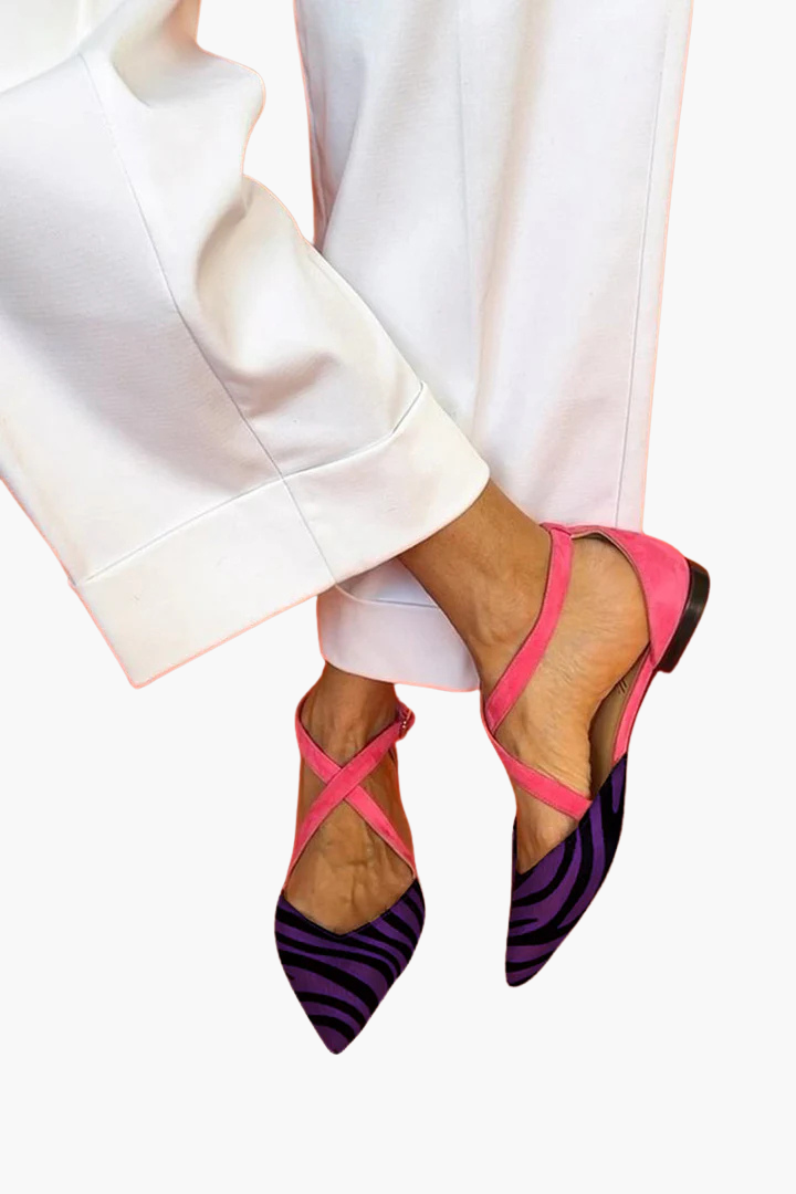 Zarella™ | Sandales Plates Stylées Imprimé Zebra