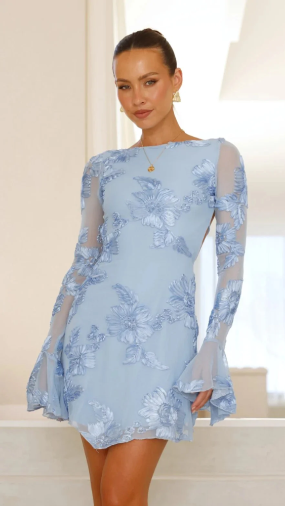 Helise™ | Robe Mini Élégante avec Accents Floraux