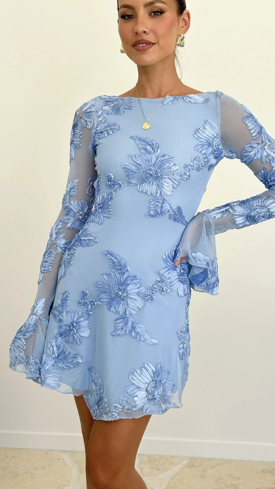 Helise™ | Robe Mini Élégante avec Accents Floraux