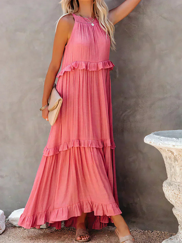 LANDRY | Robe sans manches avec volants chic