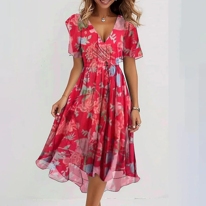 Carole | Robe élégante à manches courtes