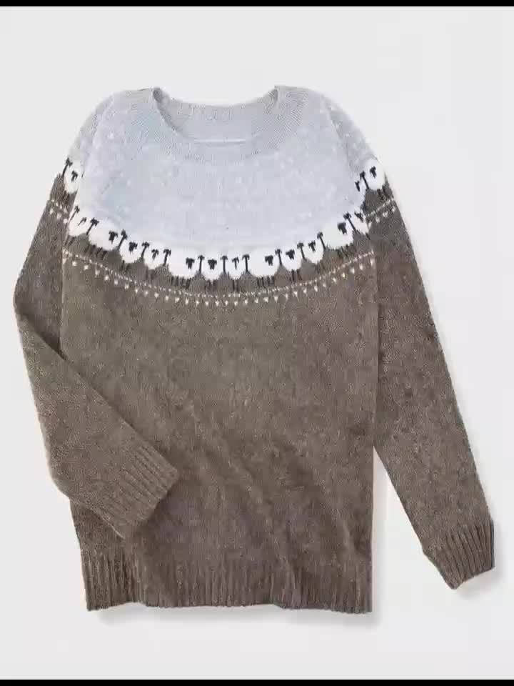 Nordic™ | Pull d'Hiver Élégant avec Motif Jacquard Moutons