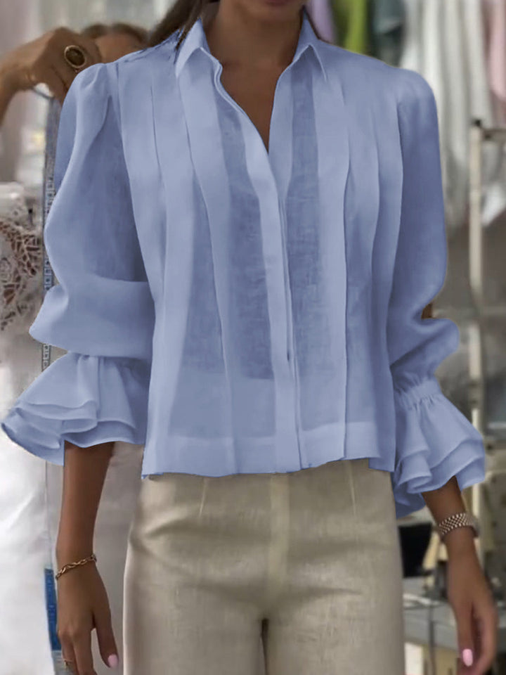 Verena™ | Élégante Blouse à Col Revers