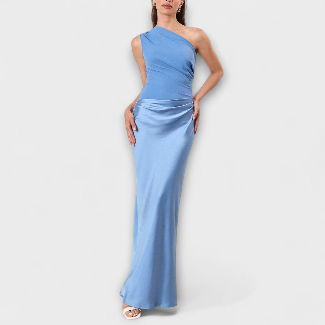 Elene™ | Robe Maxi Plissée Éléganter à Une Épaule
