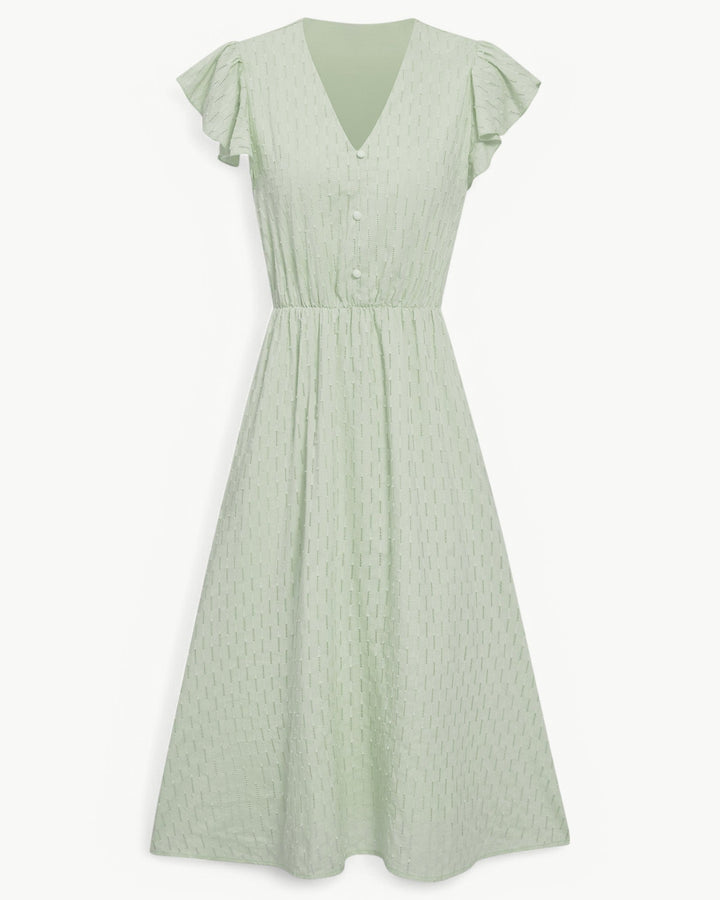 Zella™ | Robe midi élégante à col en V
