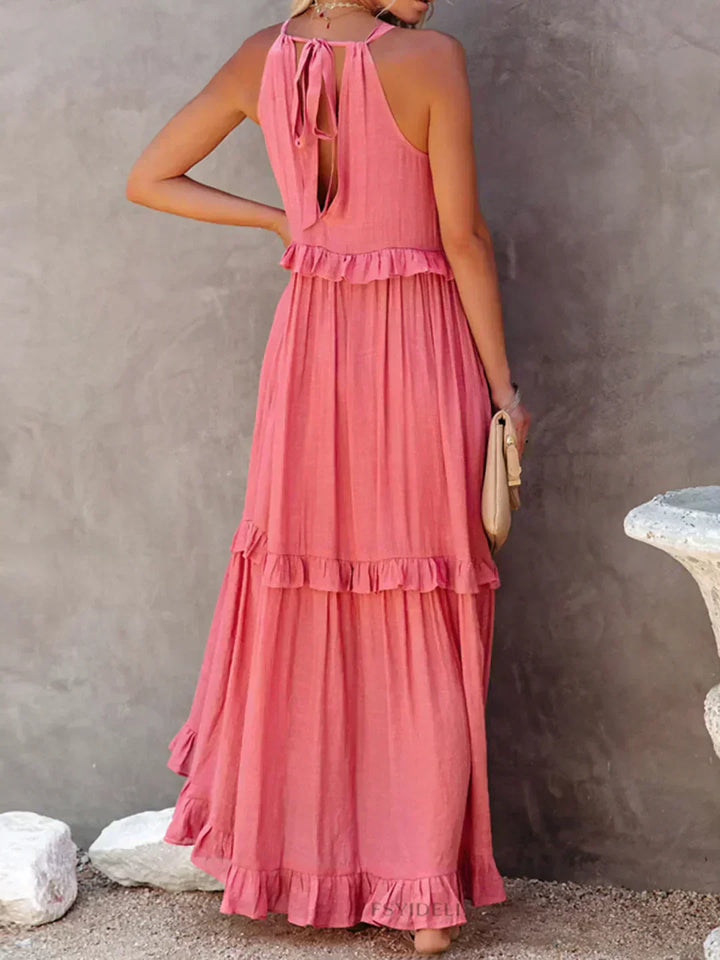 LANDRY | Robe sans manches avec volants chic