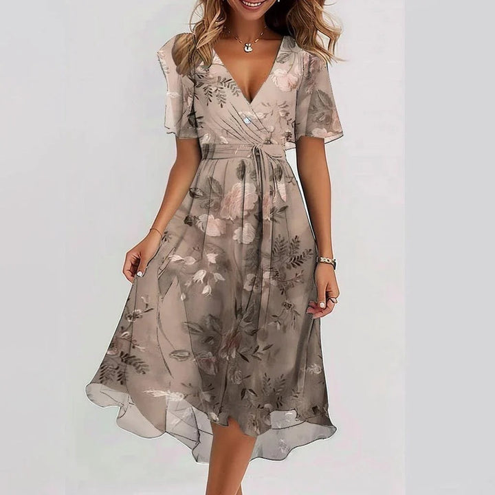 Carole | Robe élégante à manches courtes