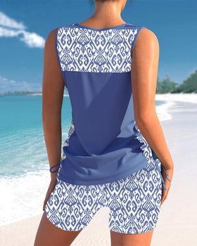 Alice™ | Tankini avec Design Géométrique et Décolleté en V