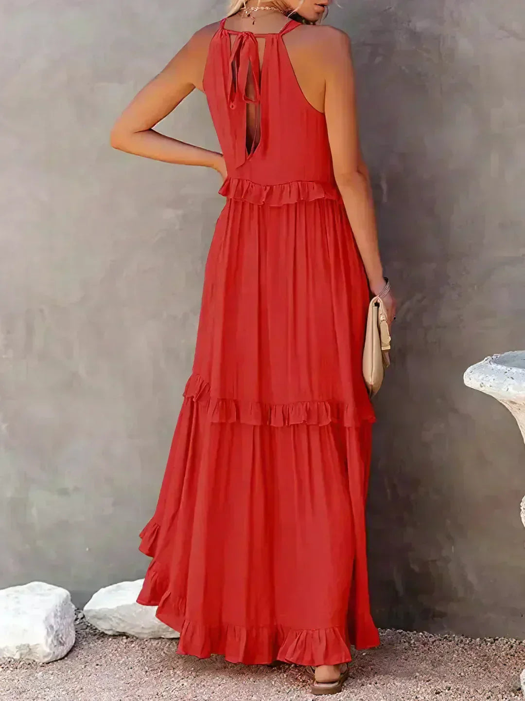 LANDRY | Robe sans manches avec volants chic