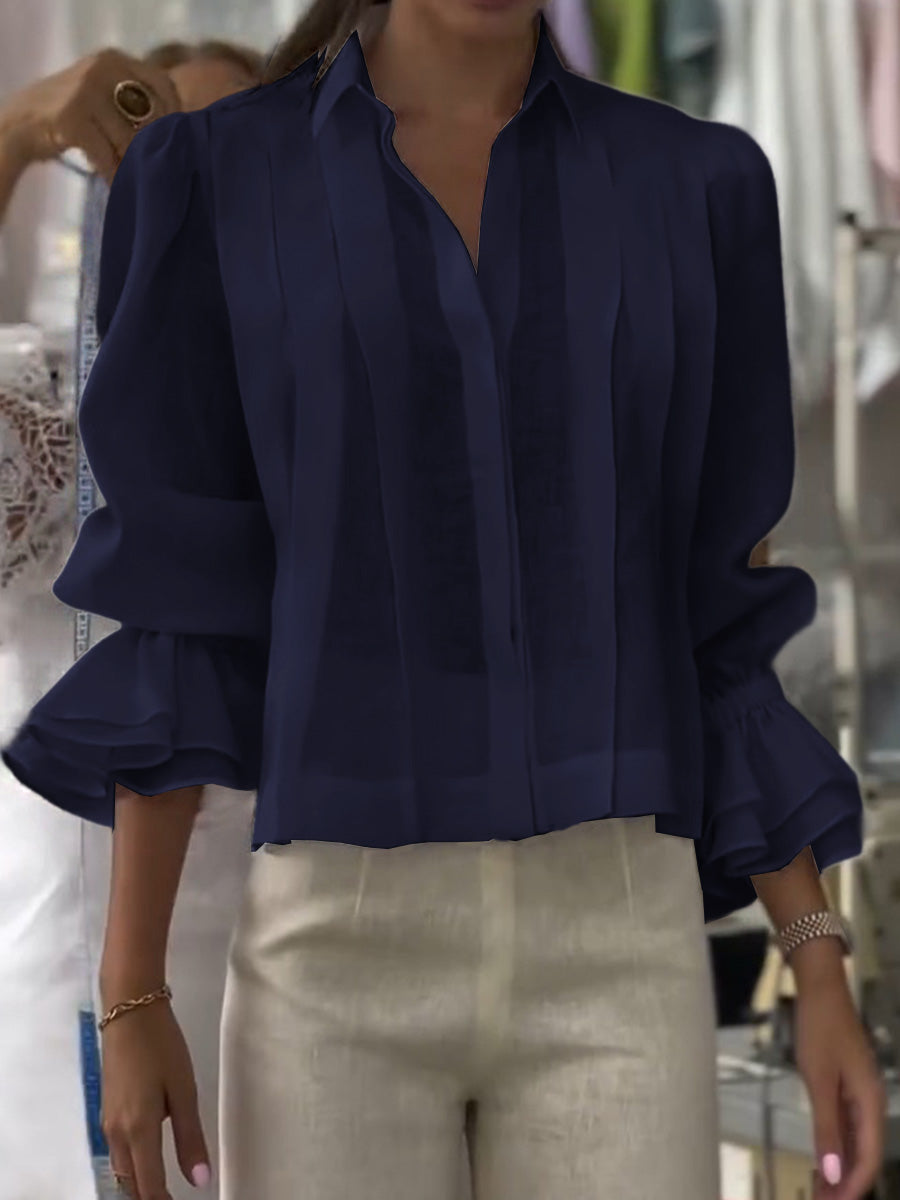 Verena™ | Élégante Blouse à Col Revers